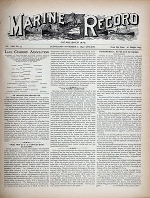 Marine Record (Cleveland, OH), November 2, 1899