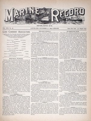 Marine Record (Cleveland, OH), November 30, 1899