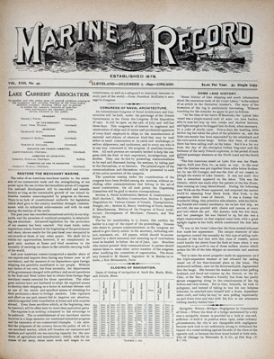 Marine Record (Cleveland, OH), December 7, 1899