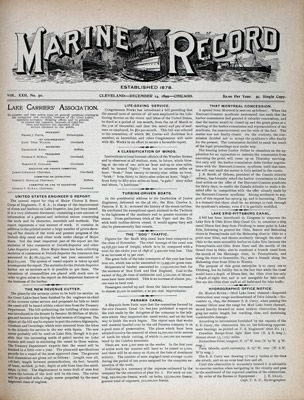 Marine Record (Cleveland, OH), December 14, 1899