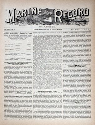 Marine Record (Cleveland, OH), January 25, 1900