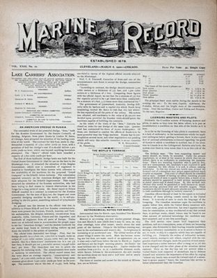 Marine Record (Cleveland, OH), March 8, 1900