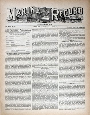 Marine Record (Cleveland, OH), March 22, 1900