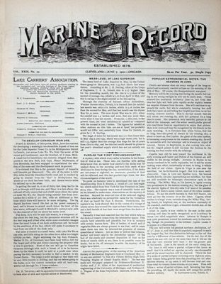 Marine Record (Cleveland, OH), June 7, 1900