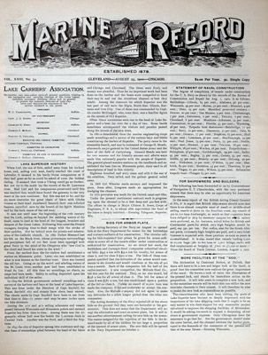 Marine Record (Cleveland, OH), August 23, 1900