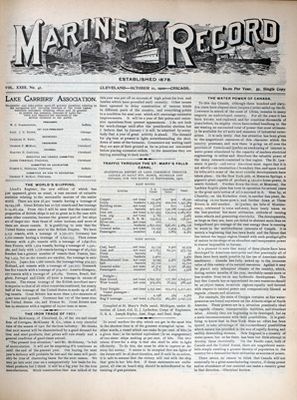 Marine Record (Cleveland, OH), October 11, 1900