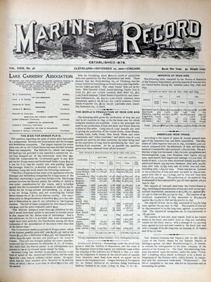 Marine Record (Cleveland, OH), November 29, 1900