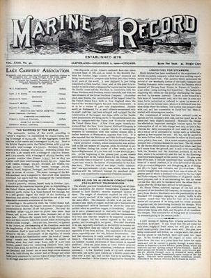 Marine Record (Cleveland, OH), December 6, 1900