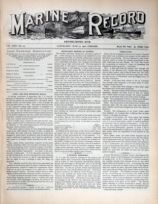 Marine Record (Cleveland, OH), June 13, 1901