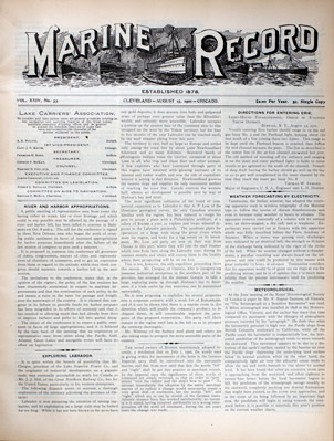 Marine Record (Cleveland, OH), August 15, 1901