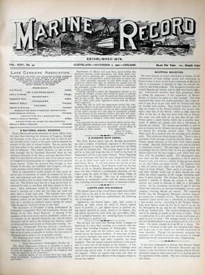 Marine Record (Cleveland, OH), November 7, 1901