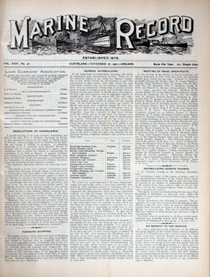 Marine Record (Cleveland, OH), November 28, 1901