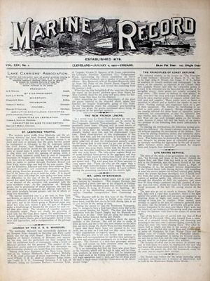 Marine Record (Cleveland, OH), January 2, 1902