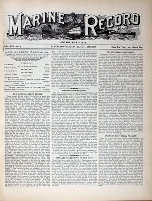 Marine Record (Cleveland, OH), January 23, 1902