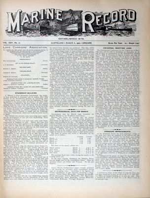 Marine Record (Cleveland, OH), March 6, 1902