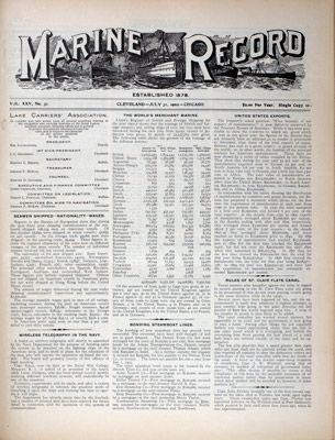 Marine Record (Cleveland, OH), July 31, 1902