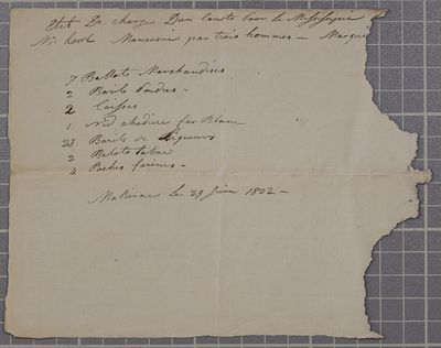 Clearance, two canoes, Howe, 29 Juin 1802