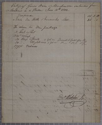 Entry, batteau, David Mitchell, 15 June 1803