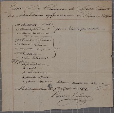 Clearance, two canoes, Lemoine & Lacroix, 9 September 1803