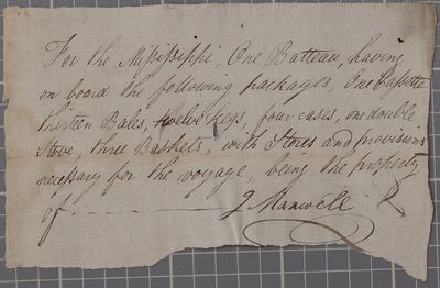 Clearance, batteau, J. Maxwell, 1806