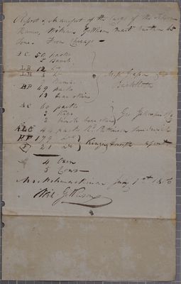 Manifest, schooner Thames, 1 July 1806