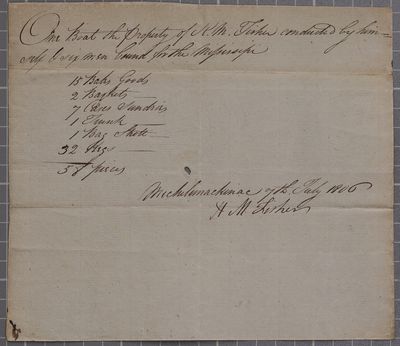 Clearance, boat, H. M. Fisher, 7 July 1806