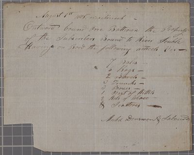 Clearance, one batteau, Michael Dousman, 1 August 1806