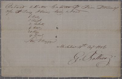 Clearance, a batteau, G. Pothier, 11 August 1806