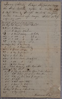 Manifest, Sloop Contractor, 28 April 1807