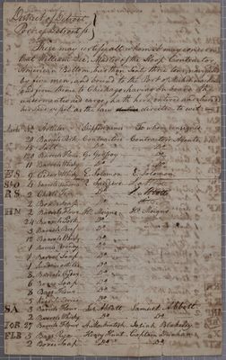 Clearance, Sloop Contractor, 30 April 1807