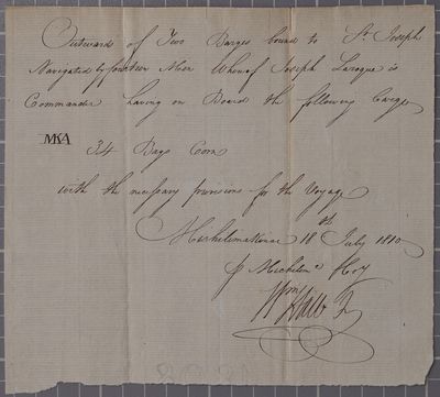 Clearance, 2 boats, Mackinac Company, 18 July 1810