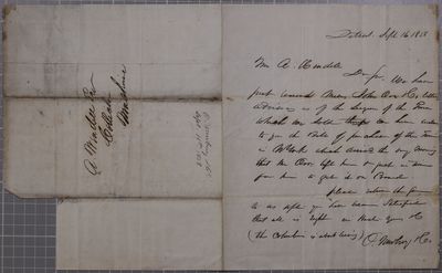 O. Newberry & Co. to A. Wendell, letter, 16 September 1838