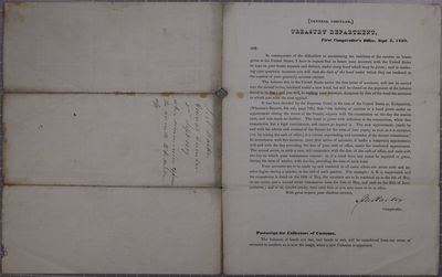 Treasury Department, Circular, 2 September 1839