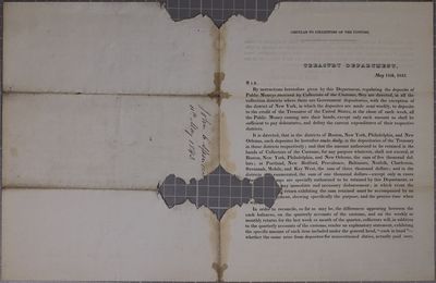 Treasury Department, Circular, 11 May 1843