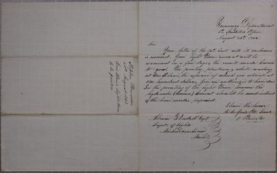 Treasury Department, Fifth Auditor, Letter, 20 August 1842