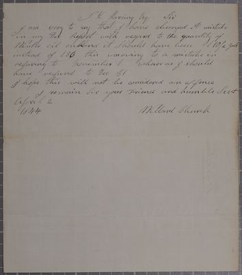 Willard Church, letter, 2 April 1844