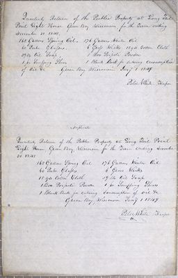 Report of the State of Long Tail Point Lighthouse, 4th Quarter 1848