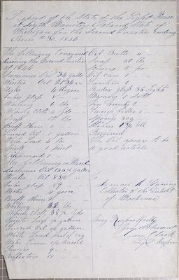 Report of the State of South Manitou Island Lighthouse, 2nd Quarter 1846