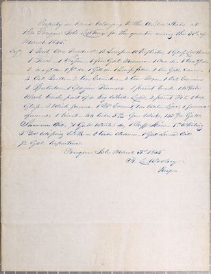 Report of the State of Presque Isle Lighthouse, 1st Quarter 1845