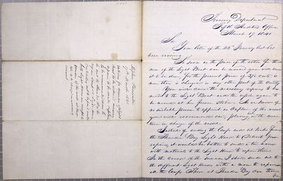 Treasury Department, Fifth Auditor's Office, Letter, 17 March 1840