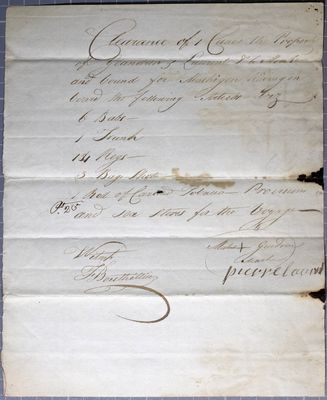 Clearance, Canoe, Geandrion & Laurent, 6 July 1805