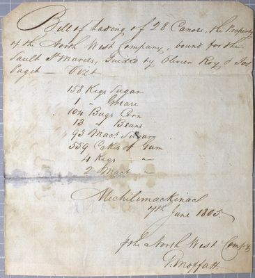 Clearance, 28 canoes, North West Company, 7 June 1805