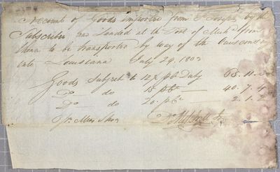 Invoice, David Mitchell, 29 July 1803