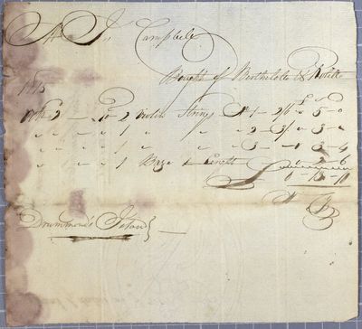 Invoice, John Campbell, 3 October 1815