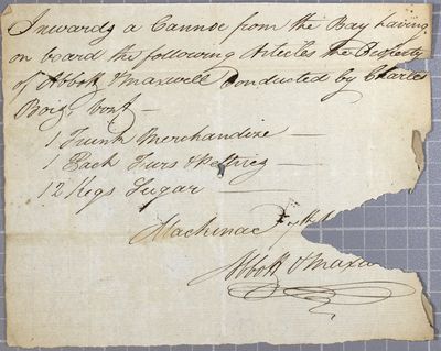 Manifest, canoe, Abbott & Maxwell, 7 June 1805