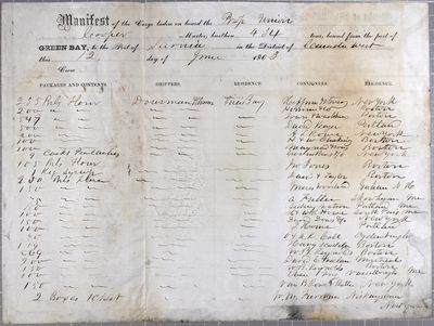 Manifest, propeller Union, 12 June 1863