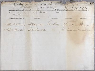 Manifest, steamboat Sarah Van Eps, 10 June 1863