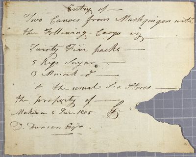 Manifest, 2 canoes, George Schindler, 5 June 1805