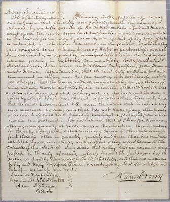 Oath, Ramsay Crooks, 18 October 1821