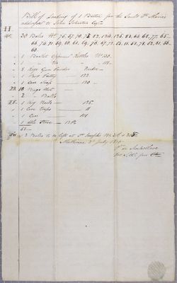 Manifest, batteau, John Johnston, 2 July 1816